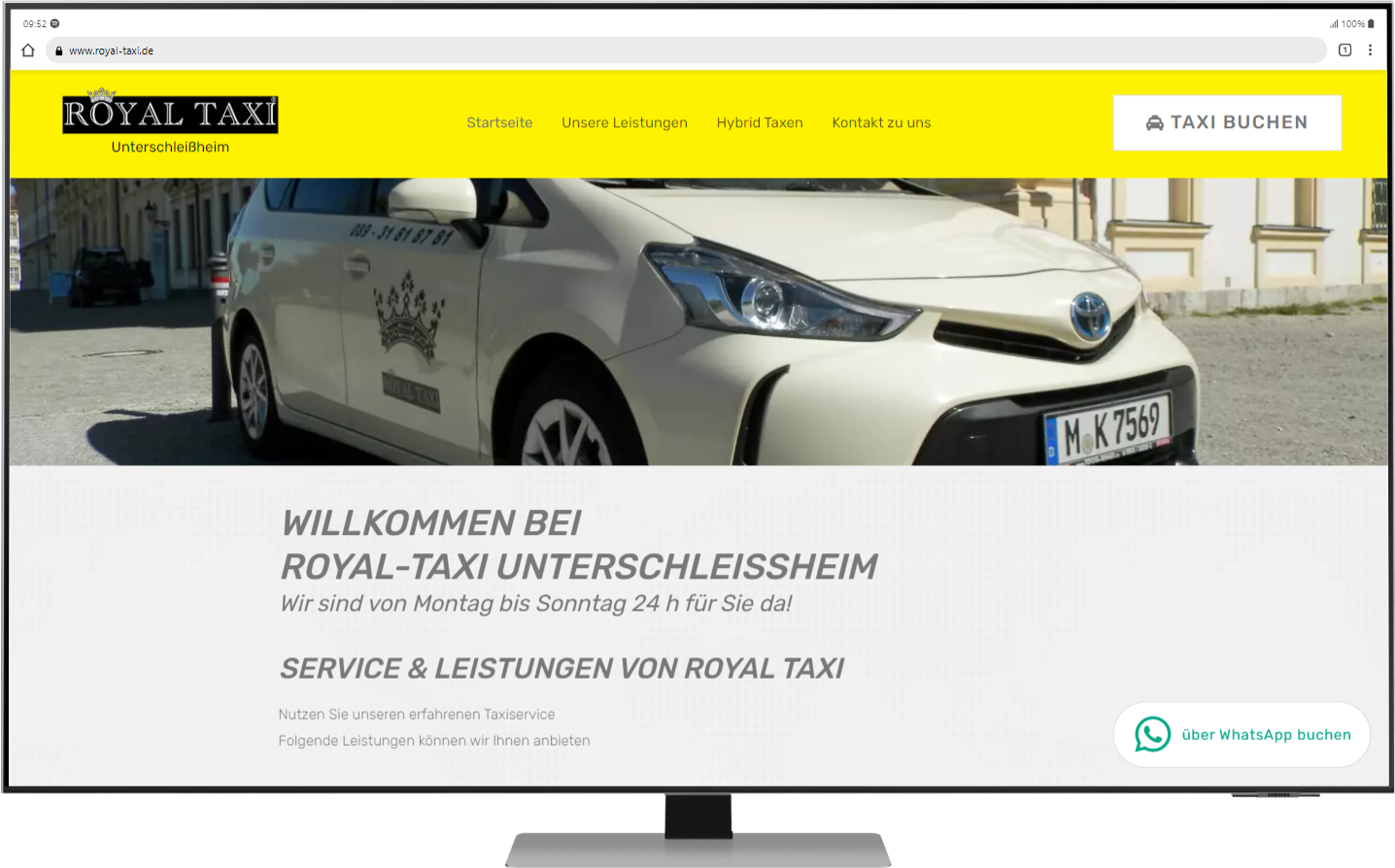 Website Royal Taxi Unterschleissheim
